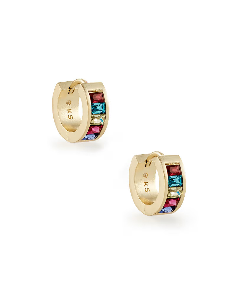 Jack Gold Huggie Earrings in Multi Crystal | Kendra Scott | Kendra Scott