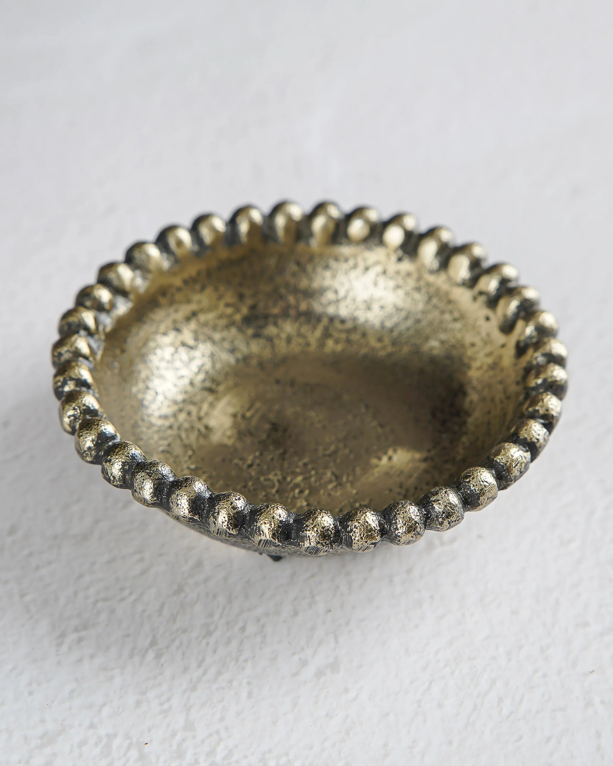 Beaded Antique Gold Dish | MJHome