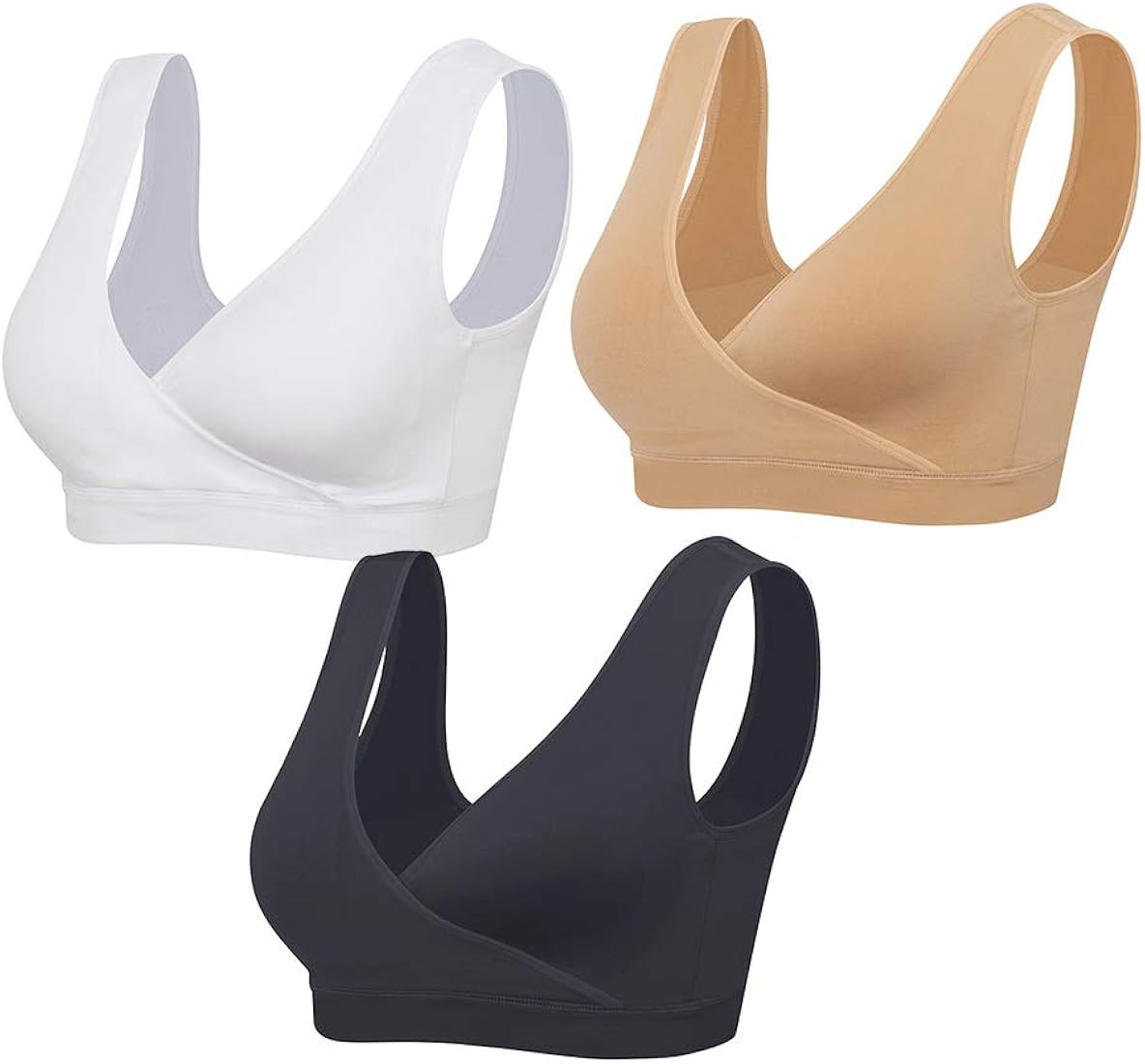 Lemef Nursing Sleep Bras Wirefree Maternity Breastfeeding Bras 3 Pack | Amazon (US)