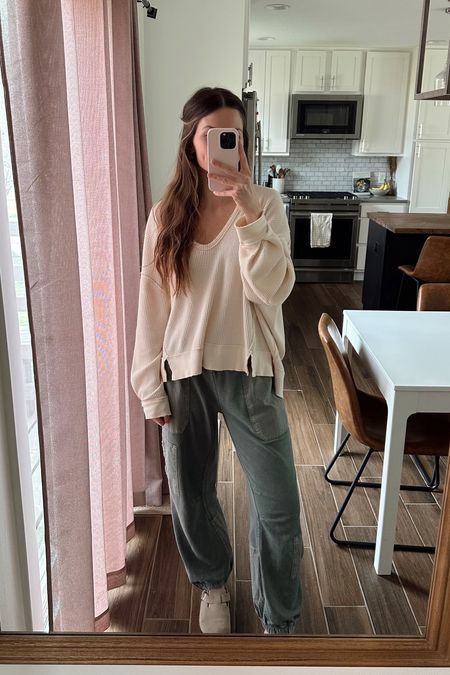 wearing a small in top, love the fit & comfy to nurse in 
wearing a small in joggers, some of my favorite pants, love the fit & also wore while I was pregnant 

Postpartum
Nursing friendly 
Casual spring outfit

#LTKSeasonal