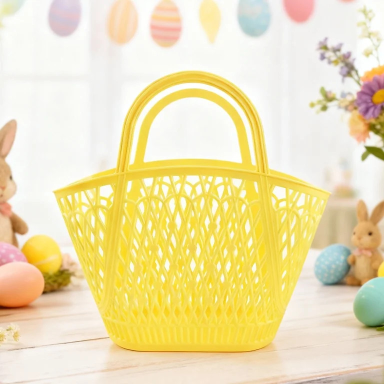 Jelly Tote, Yellow, 16" x 15", Easter by Way To Celebrate | Walmart (US)