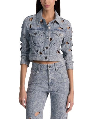 Chloe Embroidered Denim Cropped Jacket | Bloomingdale's (US)