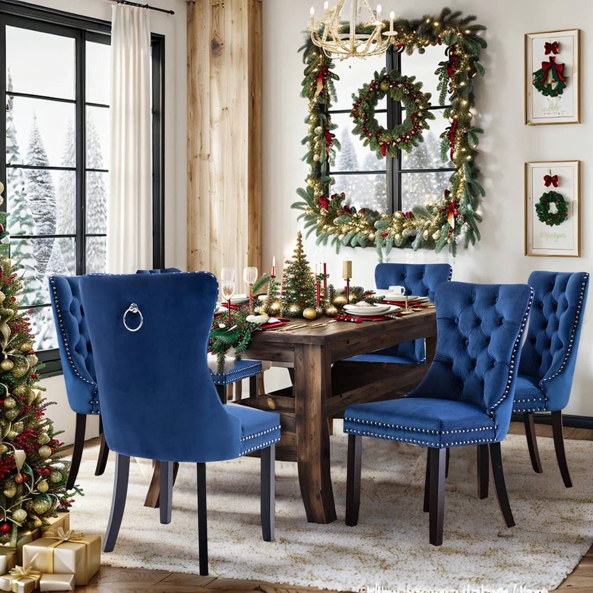 Dining Chairs, Upholstered High-end Tufted Dining Room Chair with Nailhead Back Ring | Wayfair North America