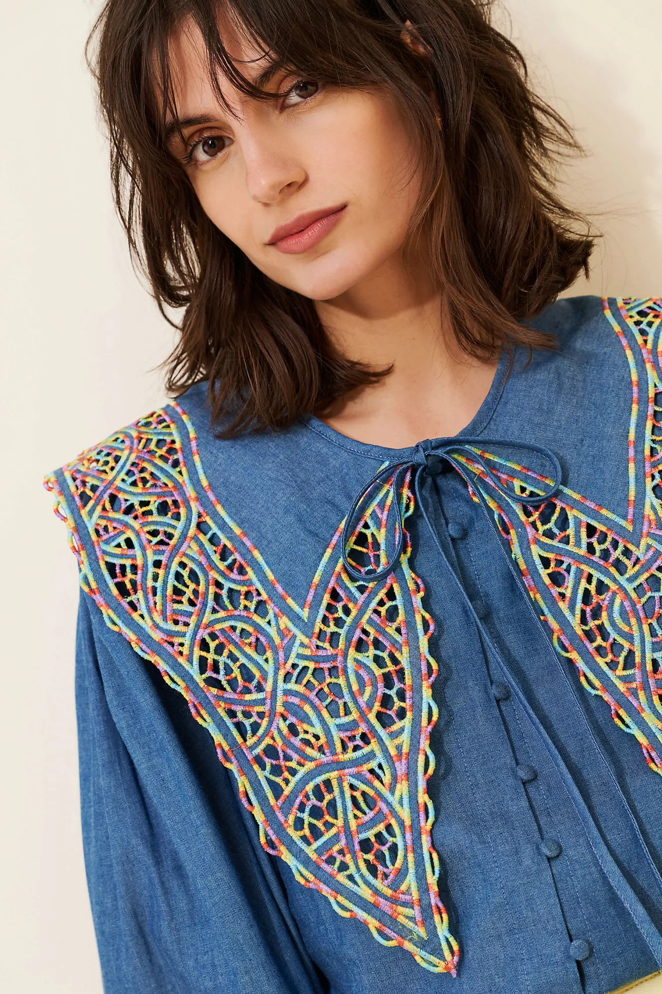 CeliaB Begona Denim Top | Anthropologie (US)
