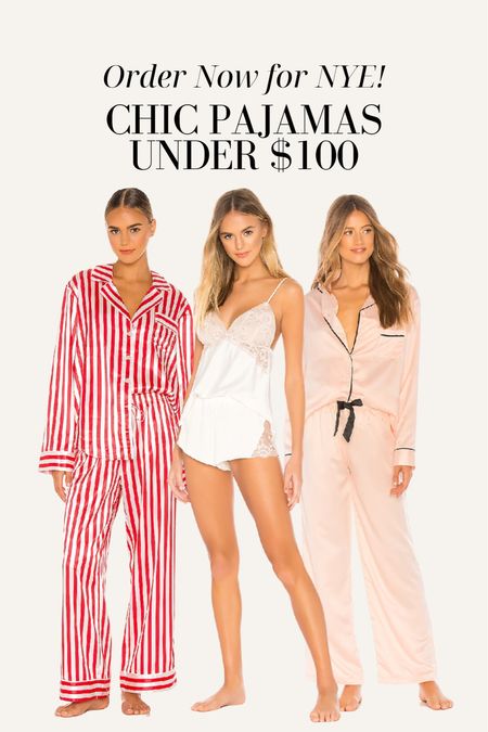 Pajamas under $100 - perfect for staying in for NYE! Arrives on time 

#LTKfindsunder100 #LTKstyletip