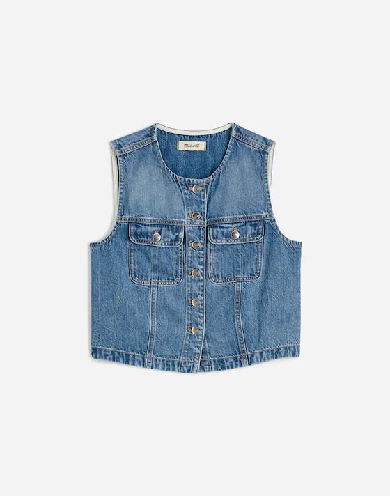 Cropped Denim Vest: Airy Denim Edition | Madewell | Madewell