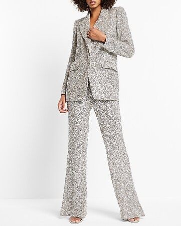Sequin Flare Pant Suit | Express