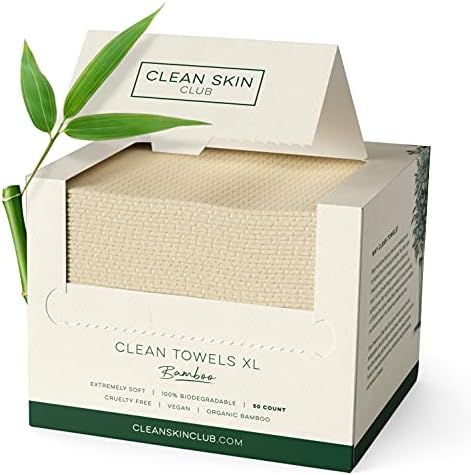 Clean Skin Club Bamboo Clean Towels XL | World 1ST Biodegradable Face Towel | Disposable Dry Makeup  | Amazon (US)