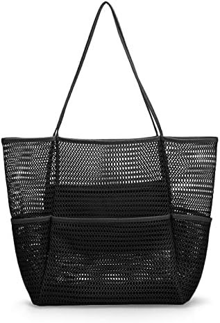 Tainehs Mesh Beach Tote Bag for Women 2024 Upgrade Waterproof Pool Bag for Beach Vacation Swimmin... | Amazon (US)