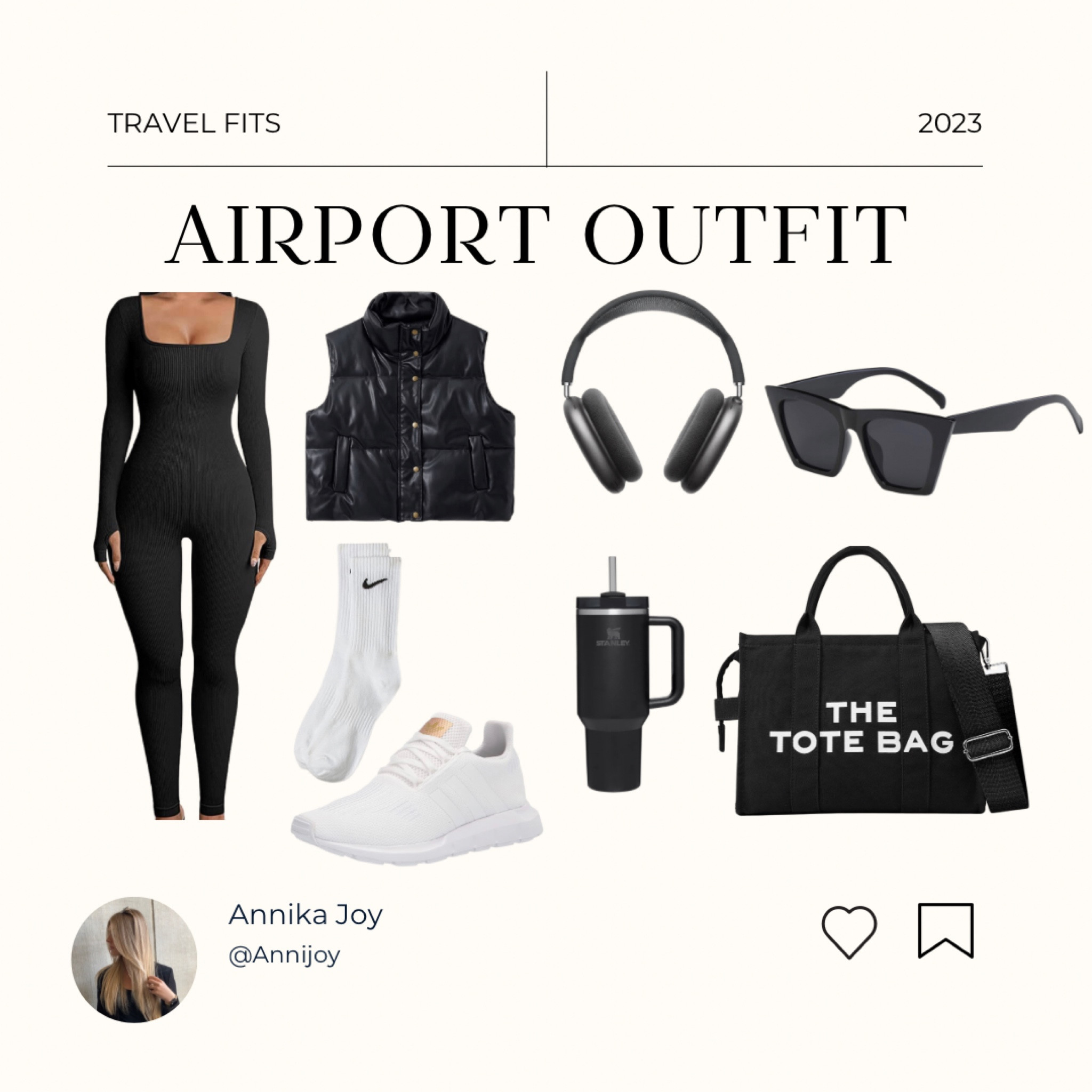 The most comfortable airport outfit for fall and winter 🤍🖤

#LTKfit #LTKtravel #LTKunder100