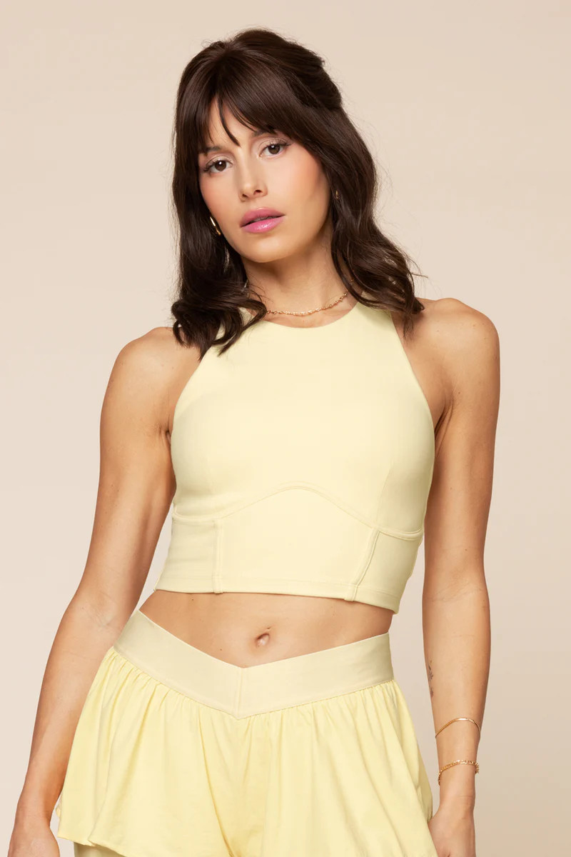 Cleo Corset Crop Bralette - Buttercream | POPFLEX