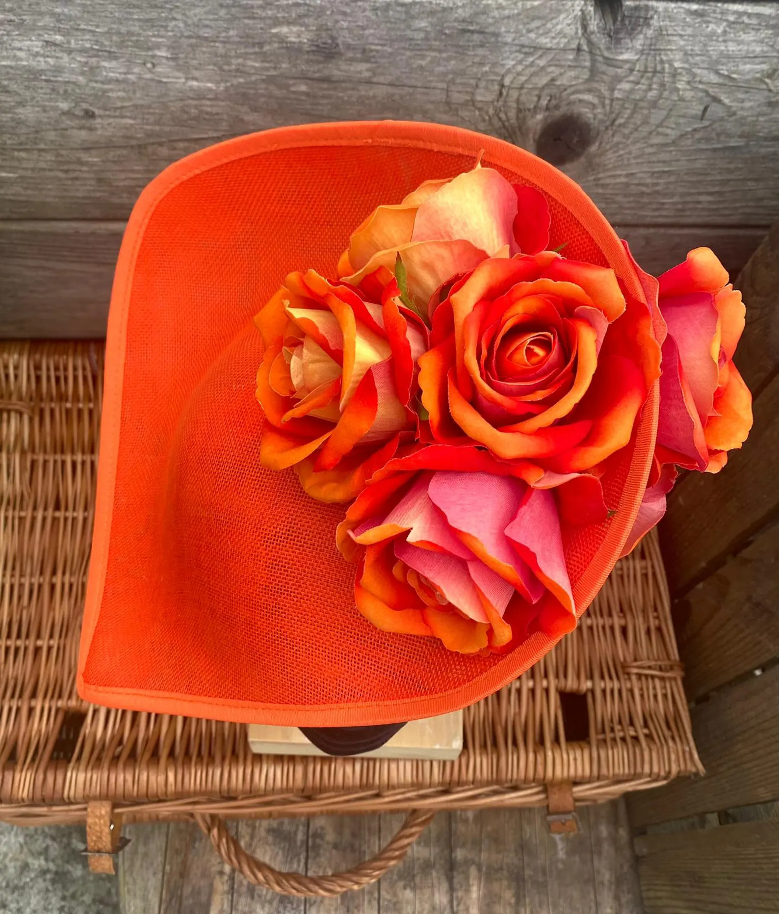 Large Orange Teardrop Fascinator Hat, Special Occasion Headwear, Wedding Guest Headband - Etsy | Etsy (US)