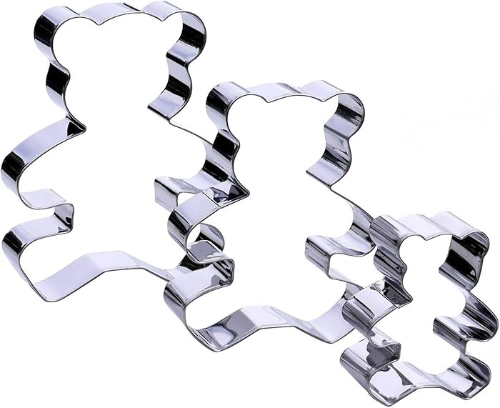 Teddy Bear Cookie Cutter Set – Sharp & Stainless Steel Cooking Utensils – A Fun Fit for Sandw... | Amazon (US)