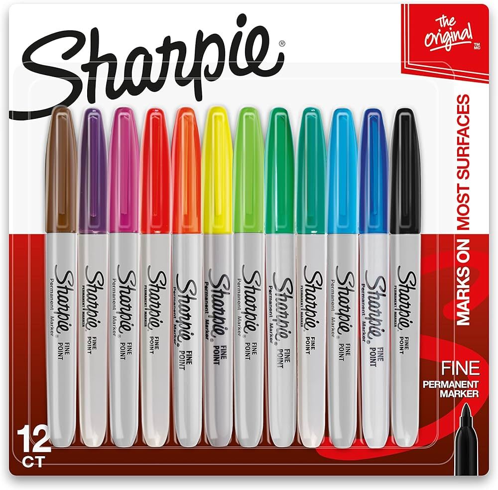 SHARPIE Permanent Markers, Fine Point, Assorted Colors, Pack of 1, 12 Count | Amazon (US)