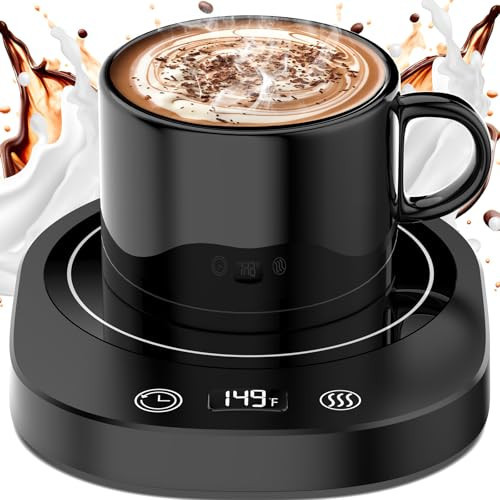 Coffee Mug Warmer, Fast Heating 3 Temp Setting Coffee Cup Warmer, 2-12Hrs Auto Shut Off Mug Warmer for Desk with Display, Smart Candle Warmer for Heating Coffee, Beverage, Milk, Tea and Hot Chocolate | Amazon (US)