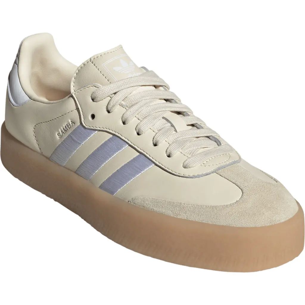 adidas Samba Sneaker in Wonder White/White/Silver at Nordstrom, Size 7 | Nordstrom