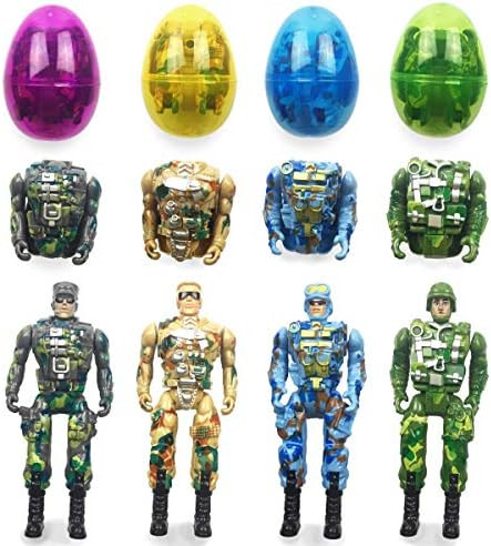4 Pack Jumbo Soldier Deformation Easter Eggs with Toys Inside for Kids Boys Girls Easter Gifts Ea... | Amazon (US)