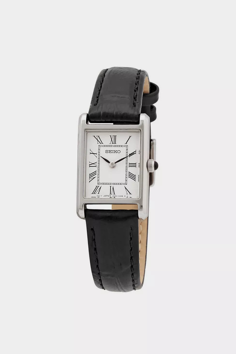 Seiko Quartz White Dial Black Leather Watch SWR053 | Urban Outfitters (US and RoW)