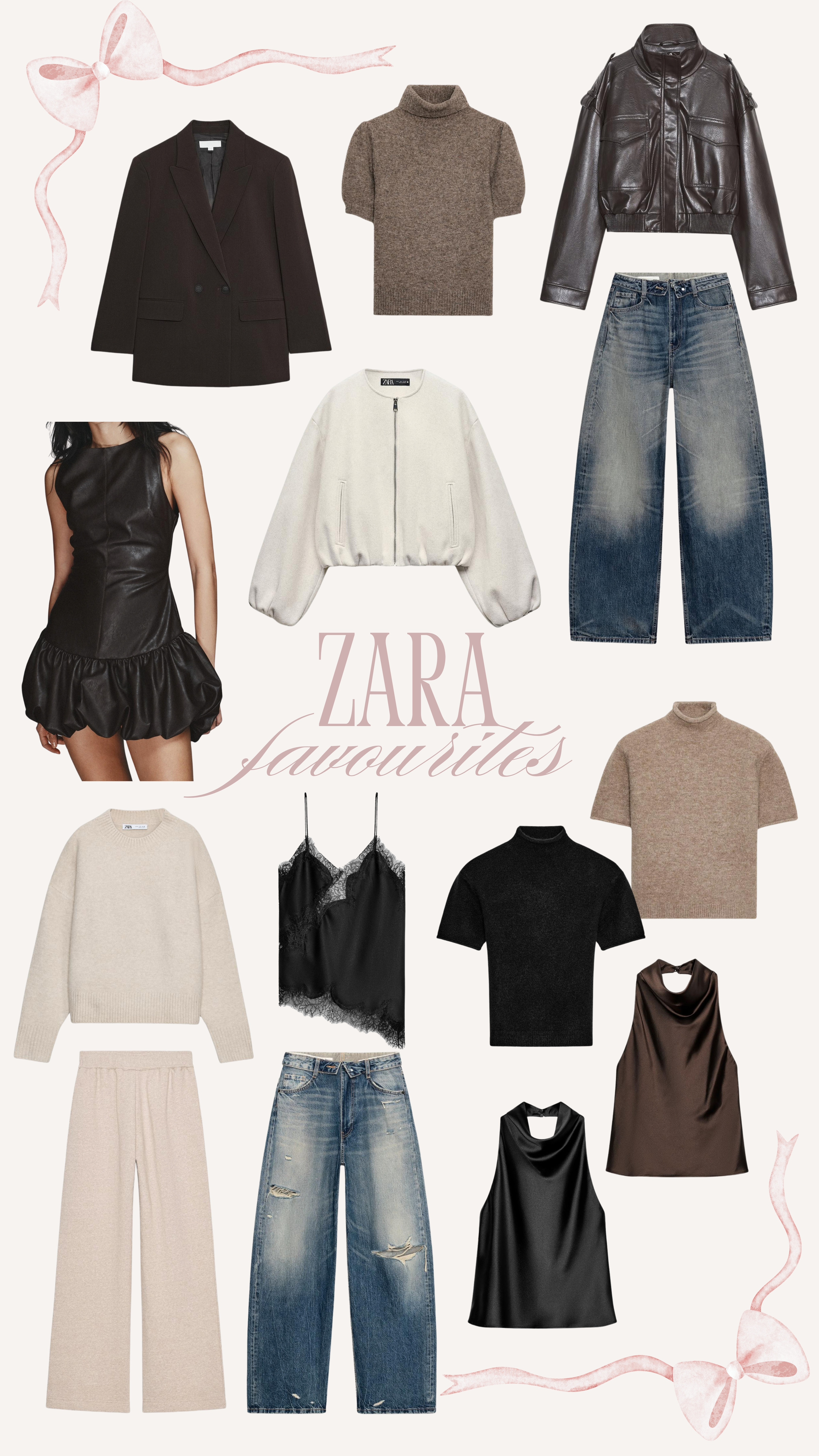 Zara faves this week 🩷

Leather jacket, baggy jeans, wide leg jeans, low rise jeans, oversized blazer, lounge wear, knitwear, mini dress, satin top, halter top, party outfit, party dress 

 #LTKwinter #LTKdatenight #LTKpartywear
