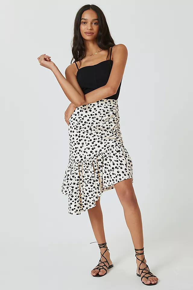Maeve Slim Flounced Mini Skirt | Anthropologie (US)