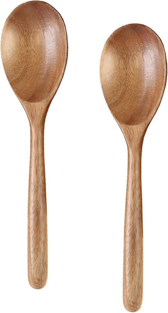 Acacia Wooden Spoons For Cooking 12-inch Smooth Finish Wooden Spoon for Cooking 2PCS-Comfortable ... | Amazon (US)