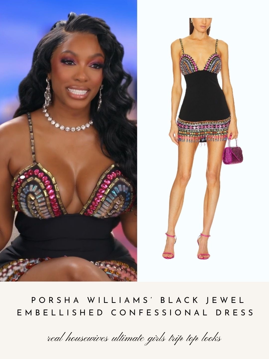 Porsha William’s Black Jewel Embellished Confessional Dress