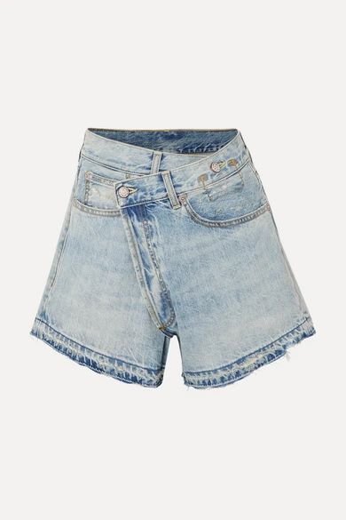 R13 - Denim Wrap Shorts - Mid denim | NET-A-PORTER (US)