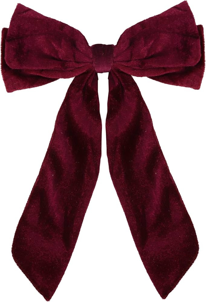 Velour Bow Clip, 6.5 Inch (Burgundy) | Amazon (US)