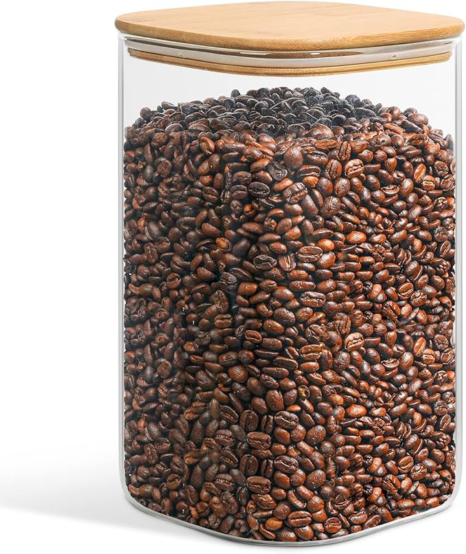 ComSaf 156 oz Glass Food Storage Containers, 1 Gallon Glass Flour and Sugar Containers with Airti... | Amazon (US)