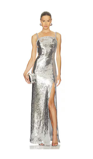 Olympia Gown in Silver | Revolve Clothing (Global)