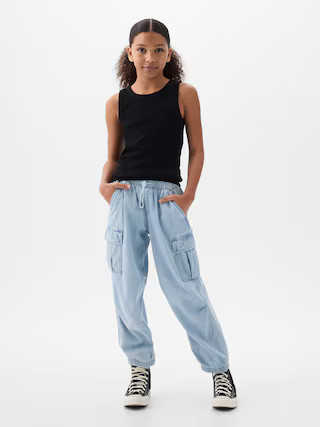 Kids Denim Cargo Parachute Pants | Gap (US)