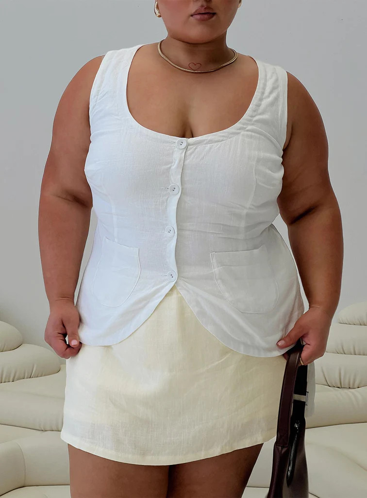 Spirito Vest Top White Curve | Princess Polly US