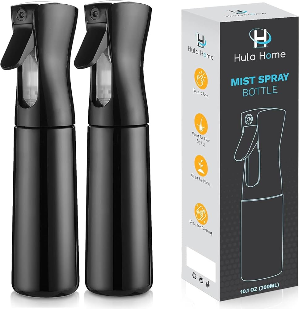 Hula Home Spray Bottle for Hair - 2pc (10.1oz/300ml) Mist Empty Ultra Fine Plastic Water Sprayer ... | Amazon (US)