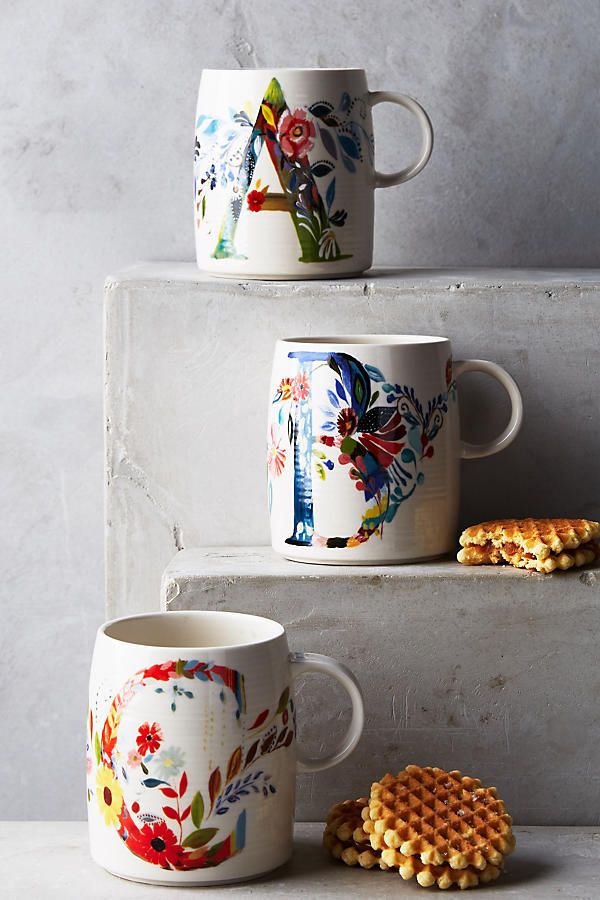 Petal Palette Monogram Mug | Anthropologie (US)