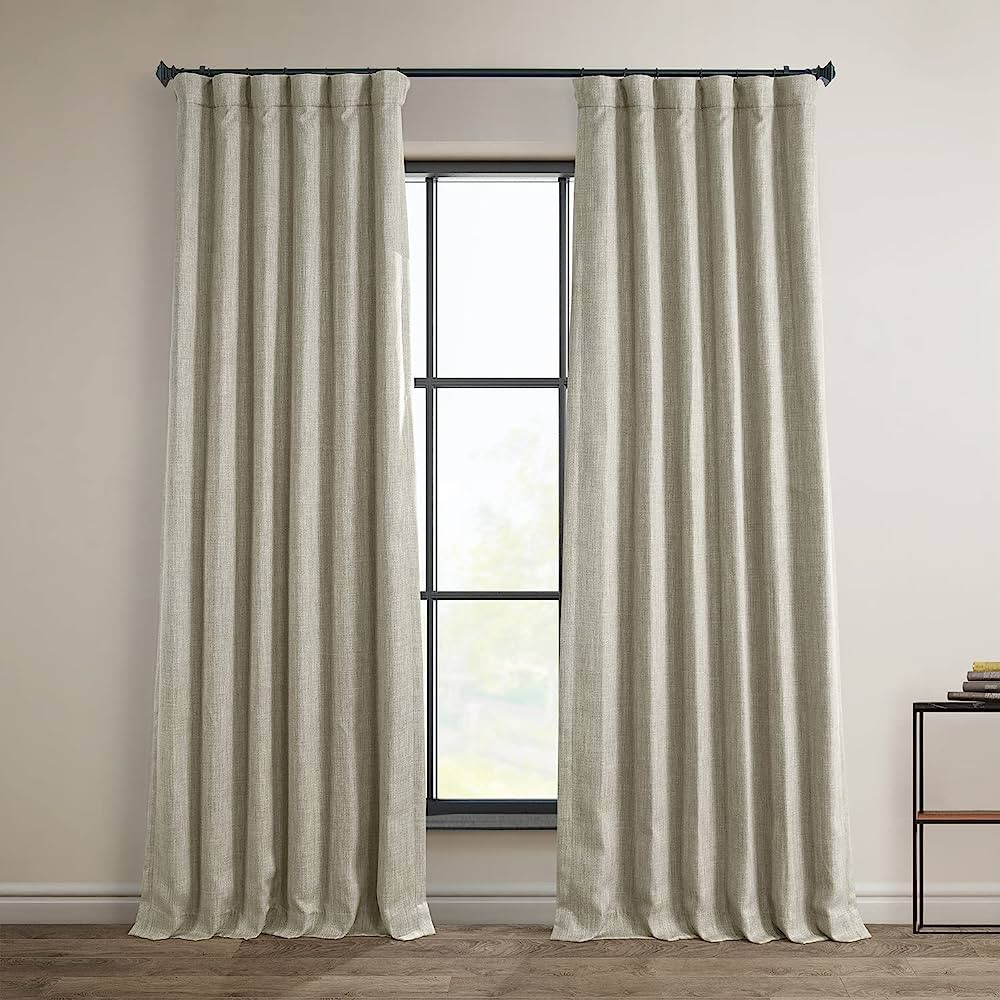 HPD Half Price Drapes BOCH-LN185-P Faux Linen Room Darkening Curtains for Bedroom (1 Panel), 50 X... | Amazon (US)