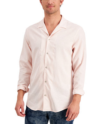 INC International Concepts Men's Regular-Fit Textured Camp Shirt, Created for Macy's  & Reviews -... | Macys (US)