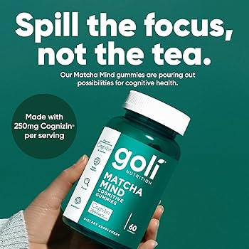 Goli Matcha Mind Gummies - 180 Count - Green Tea Leaves Powder with Cognizin for Focus, Attention... | Amazon (US)
