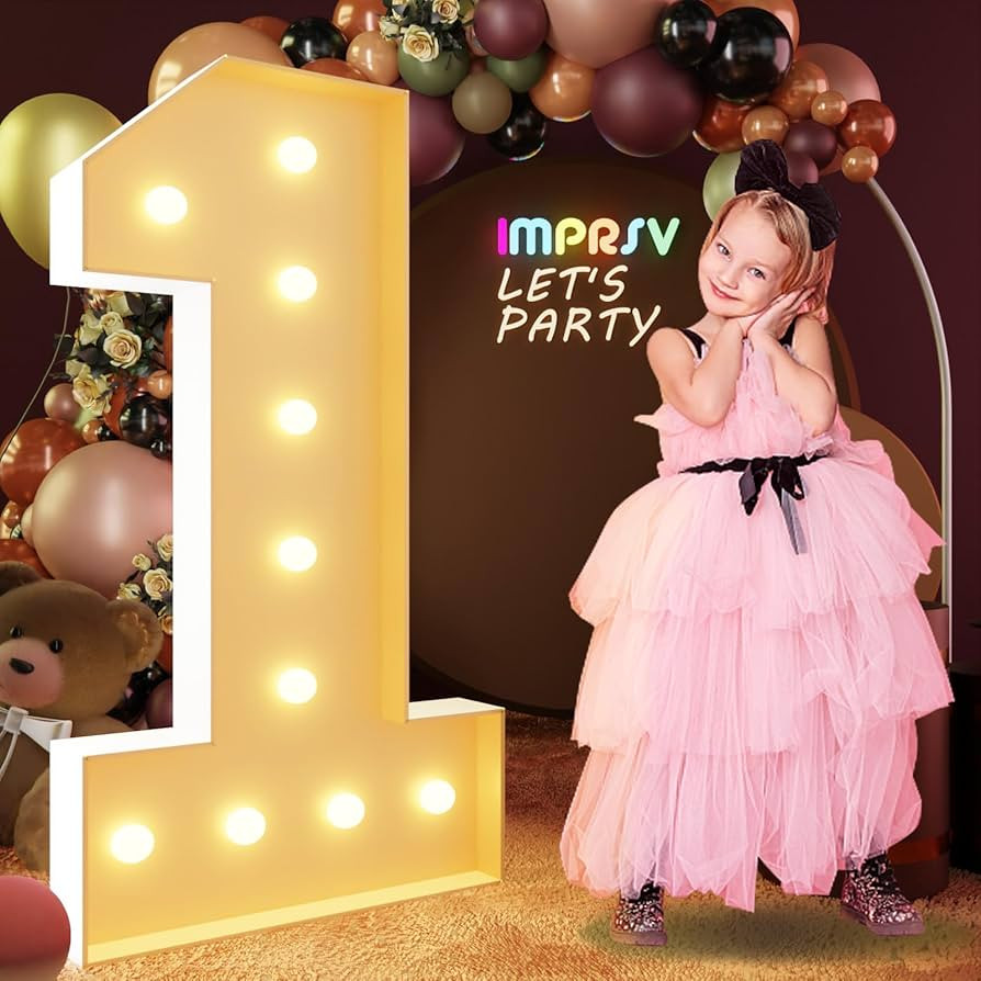 imprsv 4FT Marquee Numbers, Light Up Numbers for 1st 21st Birthday Decorations, light up letters ... | Amazon (US)