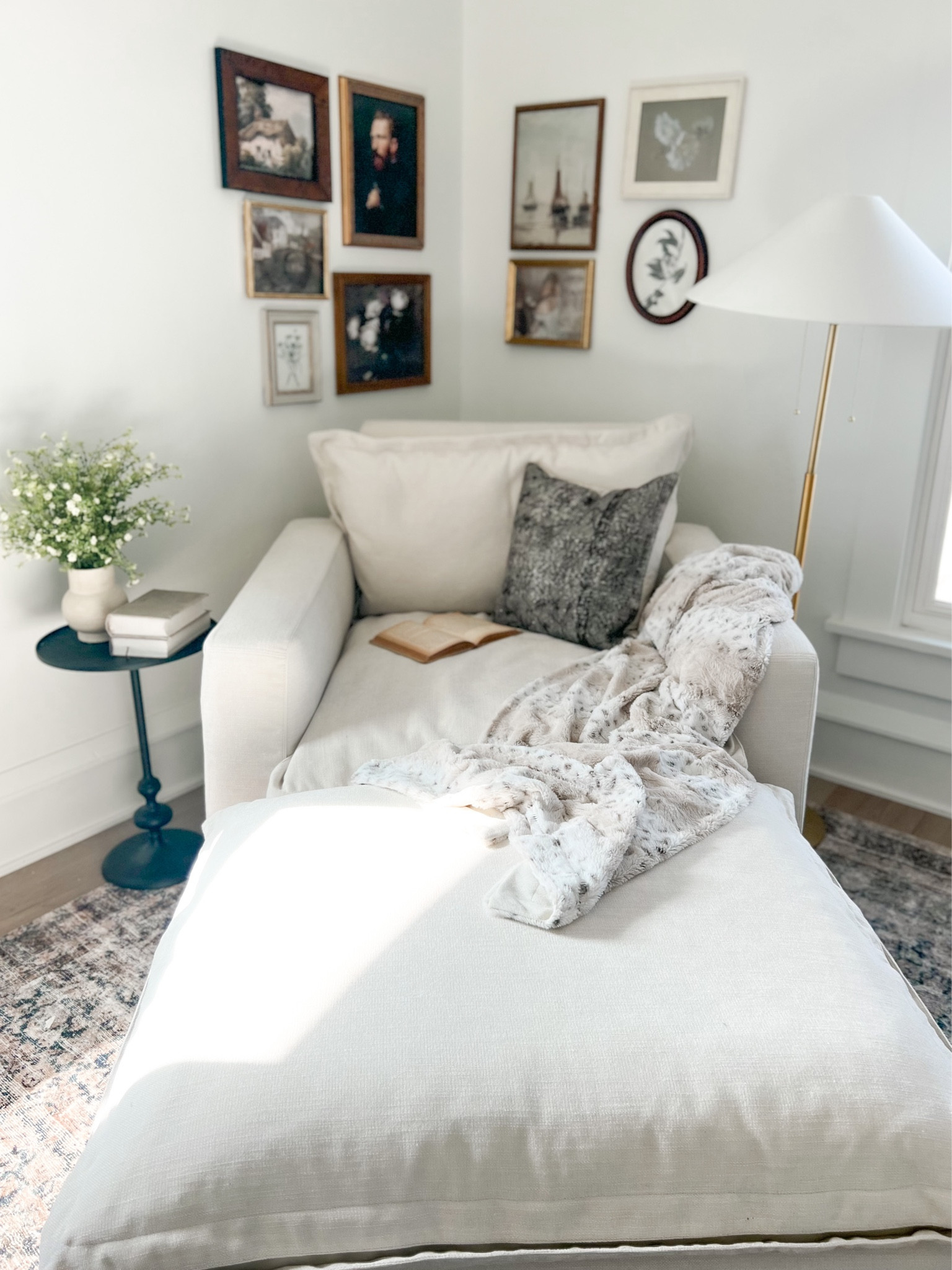 Shop the most comfortable chaise ever! Chair and ottoman, accent table, Loloi rug, North prints and frames. 

#LTKstyletip #LTKFind #LTKhome