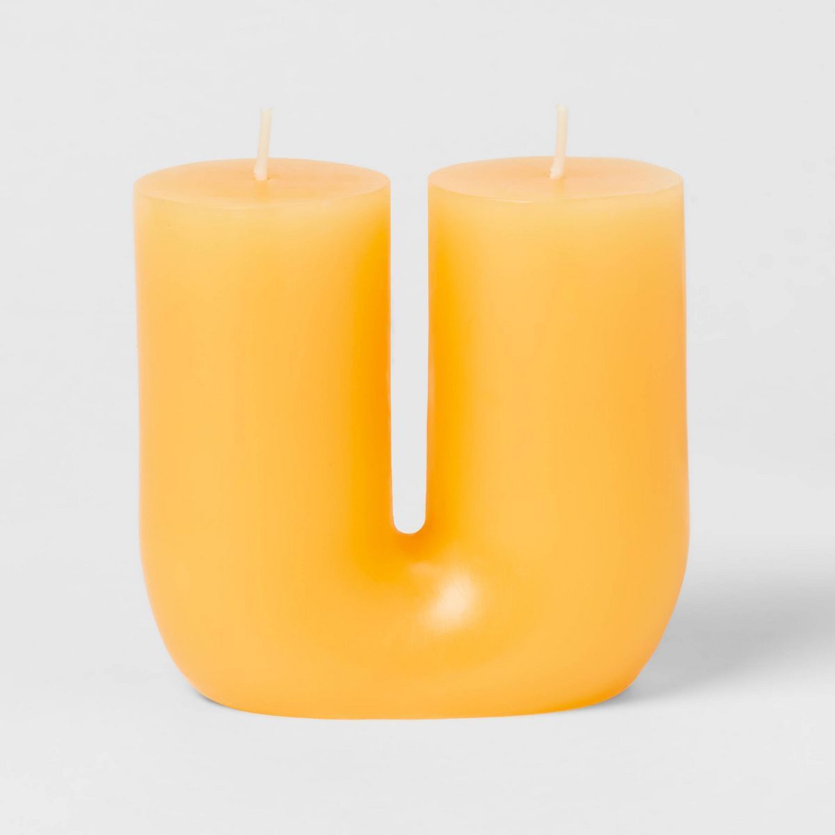 2-Wick Shaped Pillar Candle U Orange - Opalhouse™ | Target