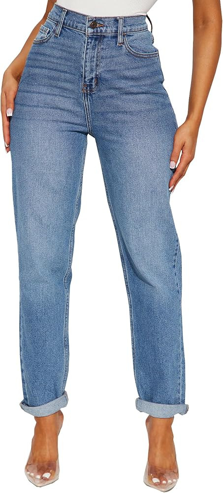 BessCops Women's Boyfriend Jeans Stretchy Ripped Distressed Denim Mom Jean Pants | Amazon (US)