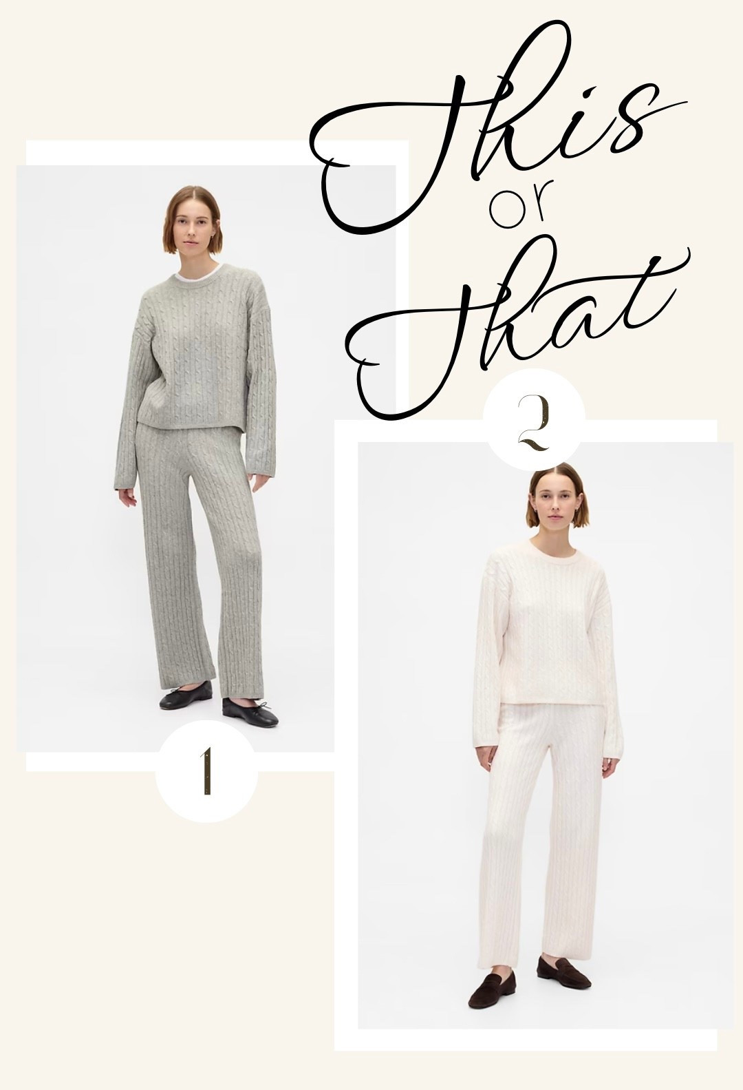 Matching loungewear set. Cable knit pants and matching cable knit top. Other colors available - on sale under $100

#LTKSaleAlert #LTKFindsUnder100 #LTKHome