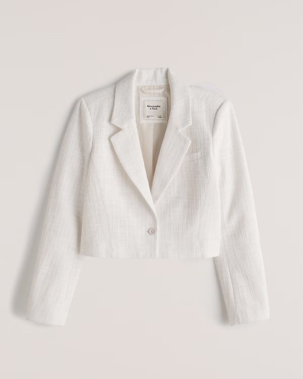 Cropped Tweed Blazer | Abercrombie & Fitch (US)