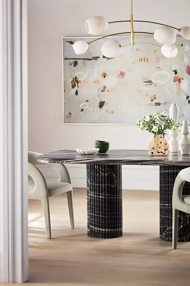 Kanta Rectangular 72" Marble Dining Table | Anthropologie (US)