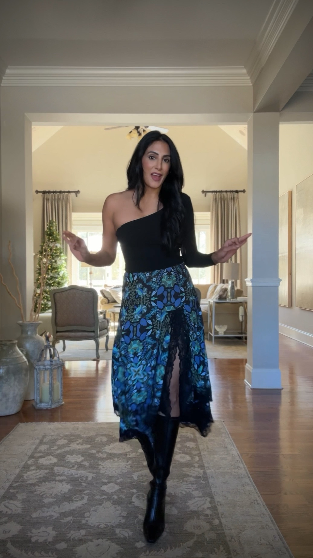 Such a cute date night look. Was just a touch of lace, the skirt adds a lot of personality.

#LTKSaleAlert #LTKHoliday #LTKStyleTip