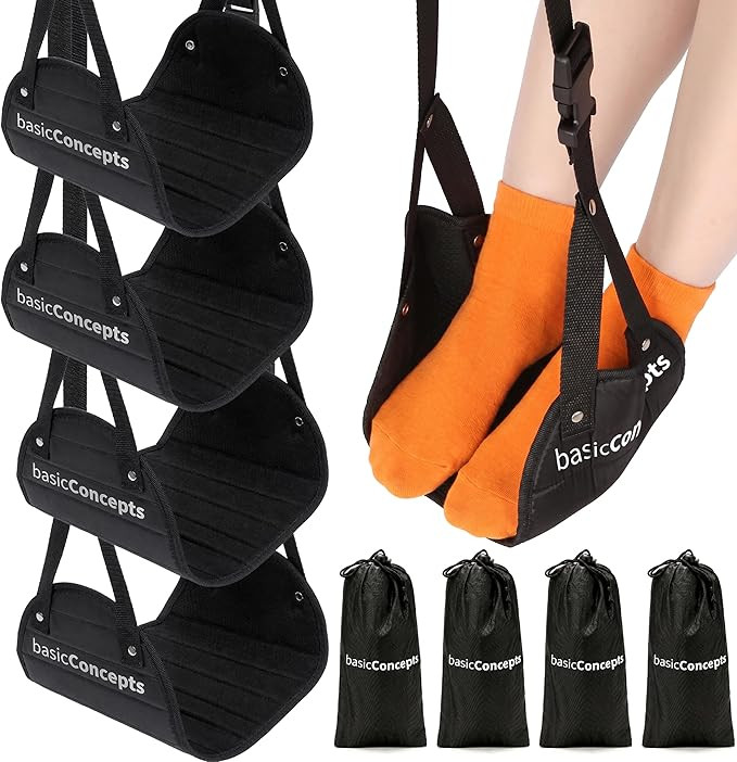 Airplane Footrest (4 Pack), Perfect Foot Hammock for Airplane Travel or Office - Relax Your Feet | Amazon (US)