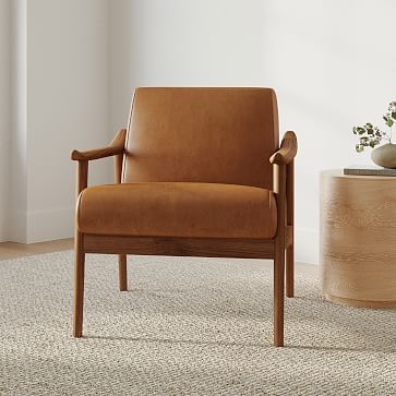 Mid-Century Leather Show Wood Chair | West Elm (US)