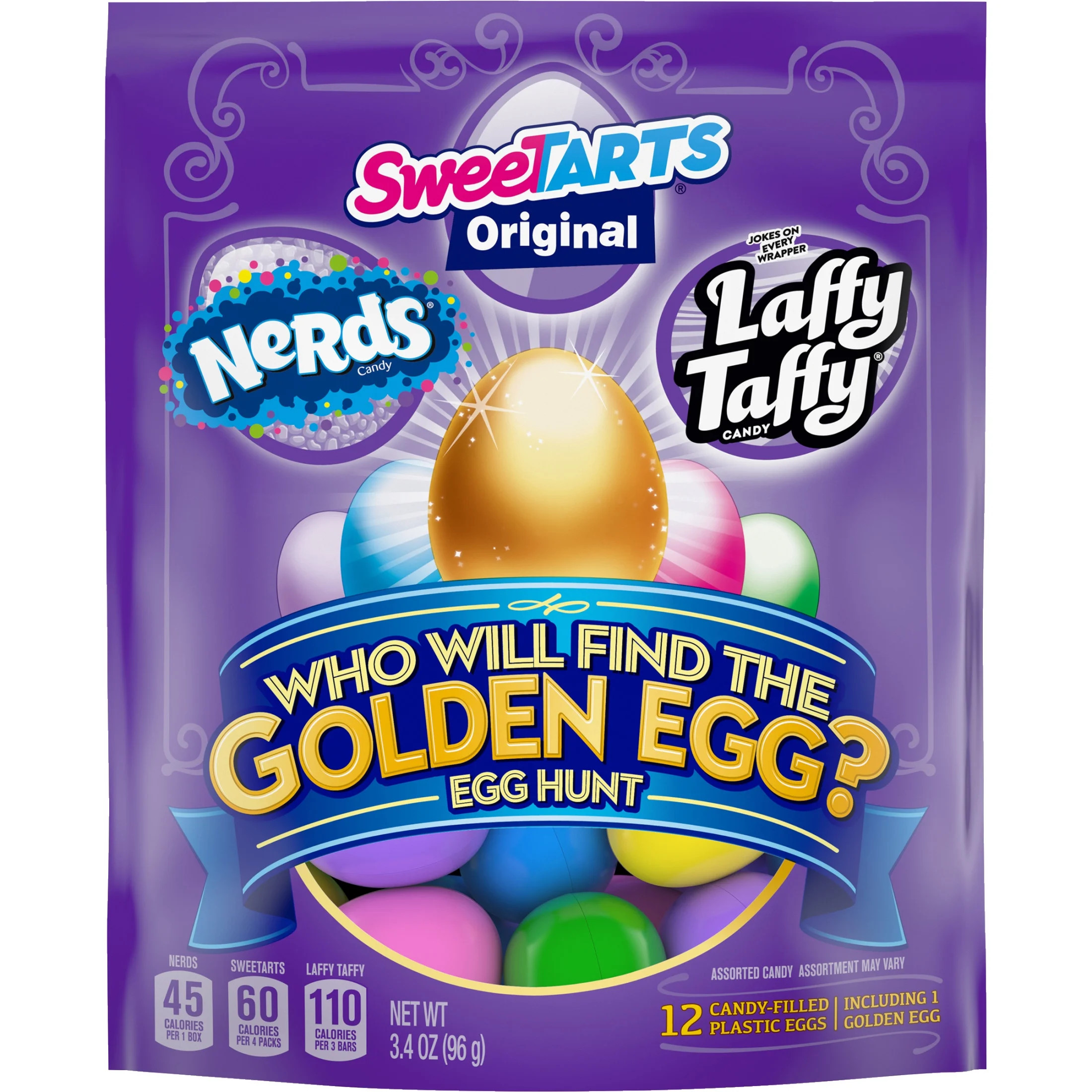 Wonka Golden Egg Plastic Egg Hunt Mix, Candy Variety Pack Prefilled Easter Eggs, 12 Count | Walmart (US)