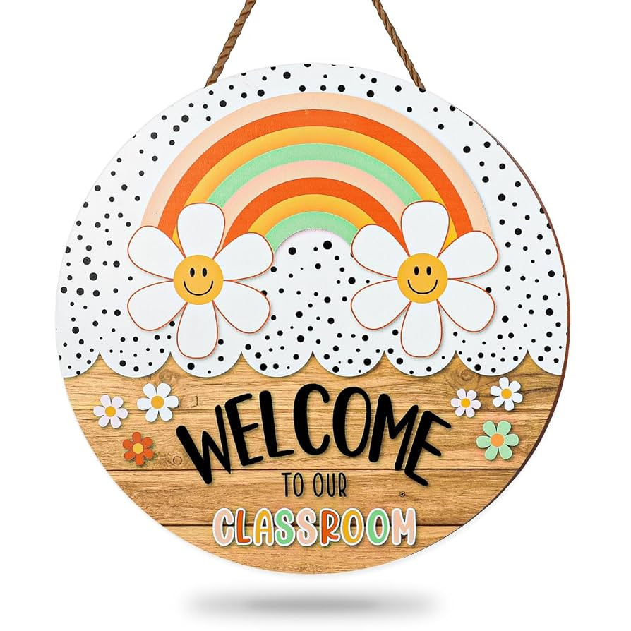 Boho Classroom Welcome Sign Back to School Teacher Door Sign Welcome to Our Classroom Door Hanger... | Amazon (US)