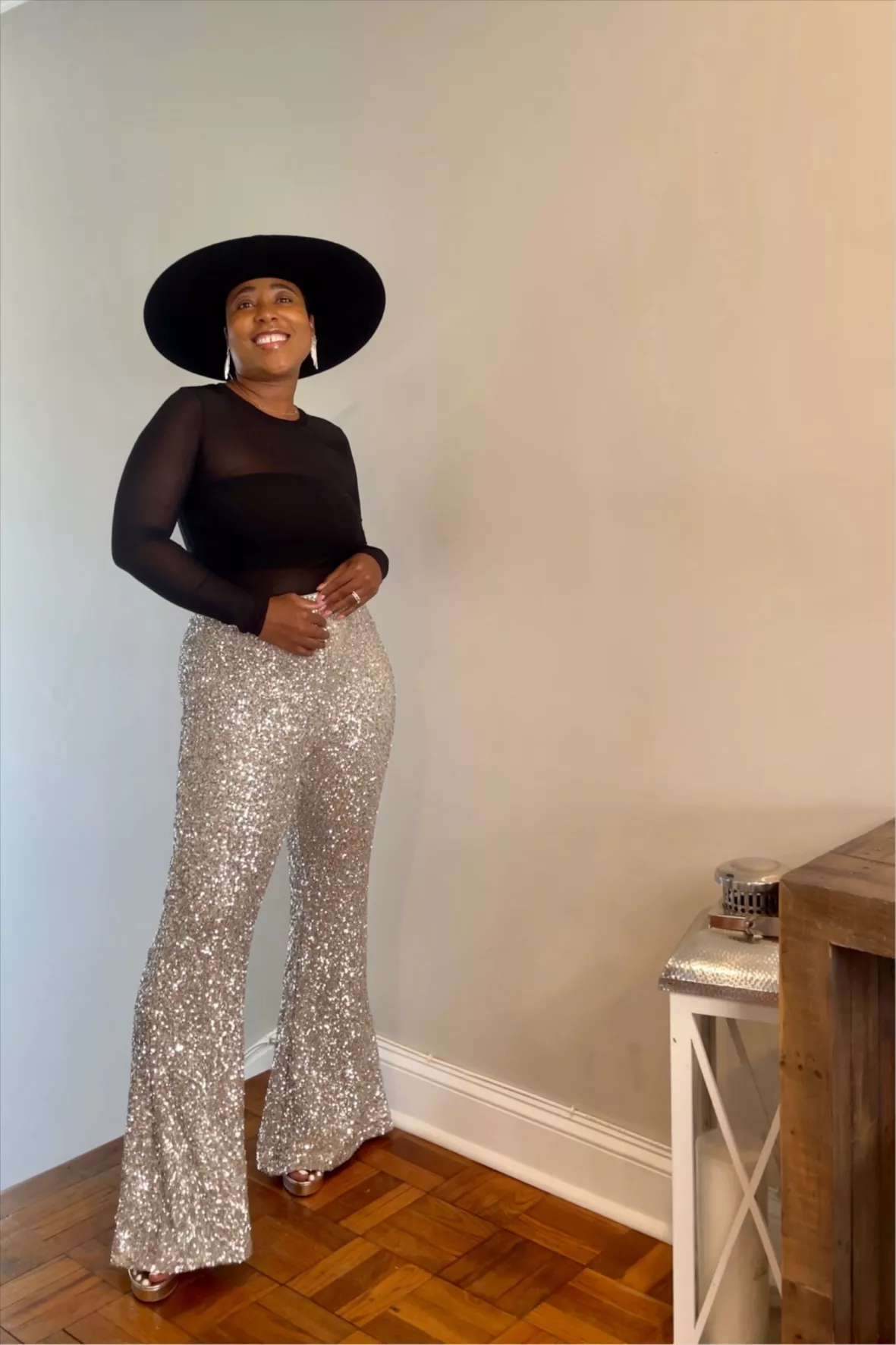 Black Sequin High Rise Wide Leg … curated on LTK